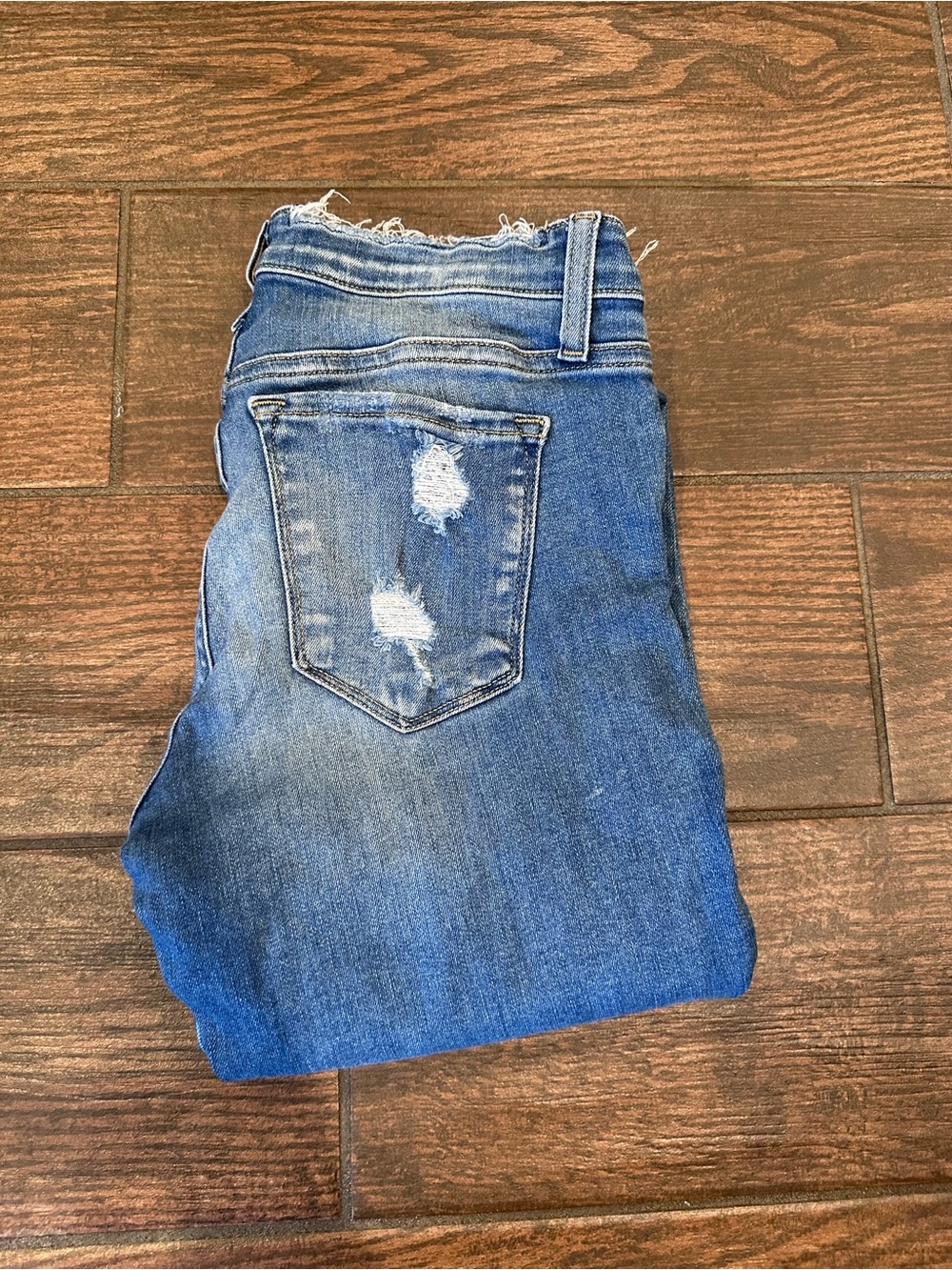 Flying Monkey High-Rise Distressed Blue Jeans